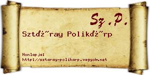 Sztáray Polikárp névjegykártya